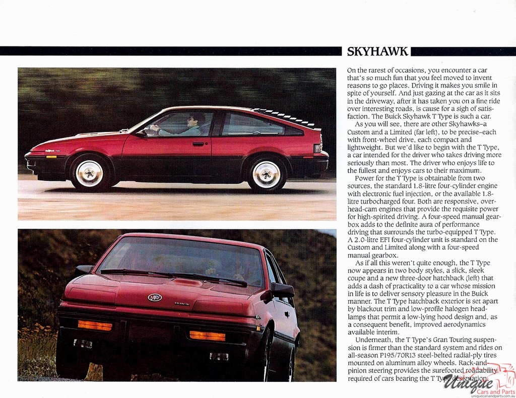 1986 Buick Skyhawk (Canada) Brochure Page 5